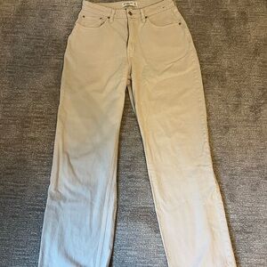 Abercrombie & Fitch High Rise Loose Jeans - Cream